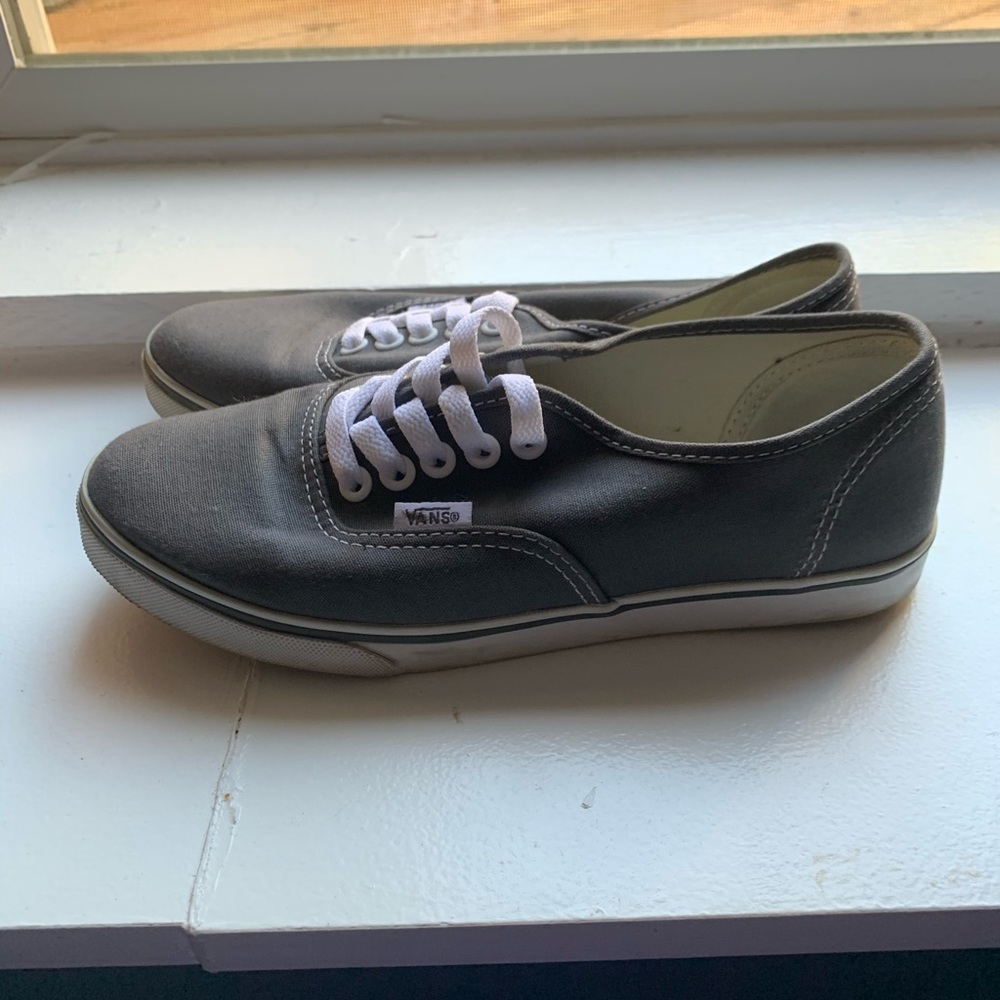 Gray and white vans